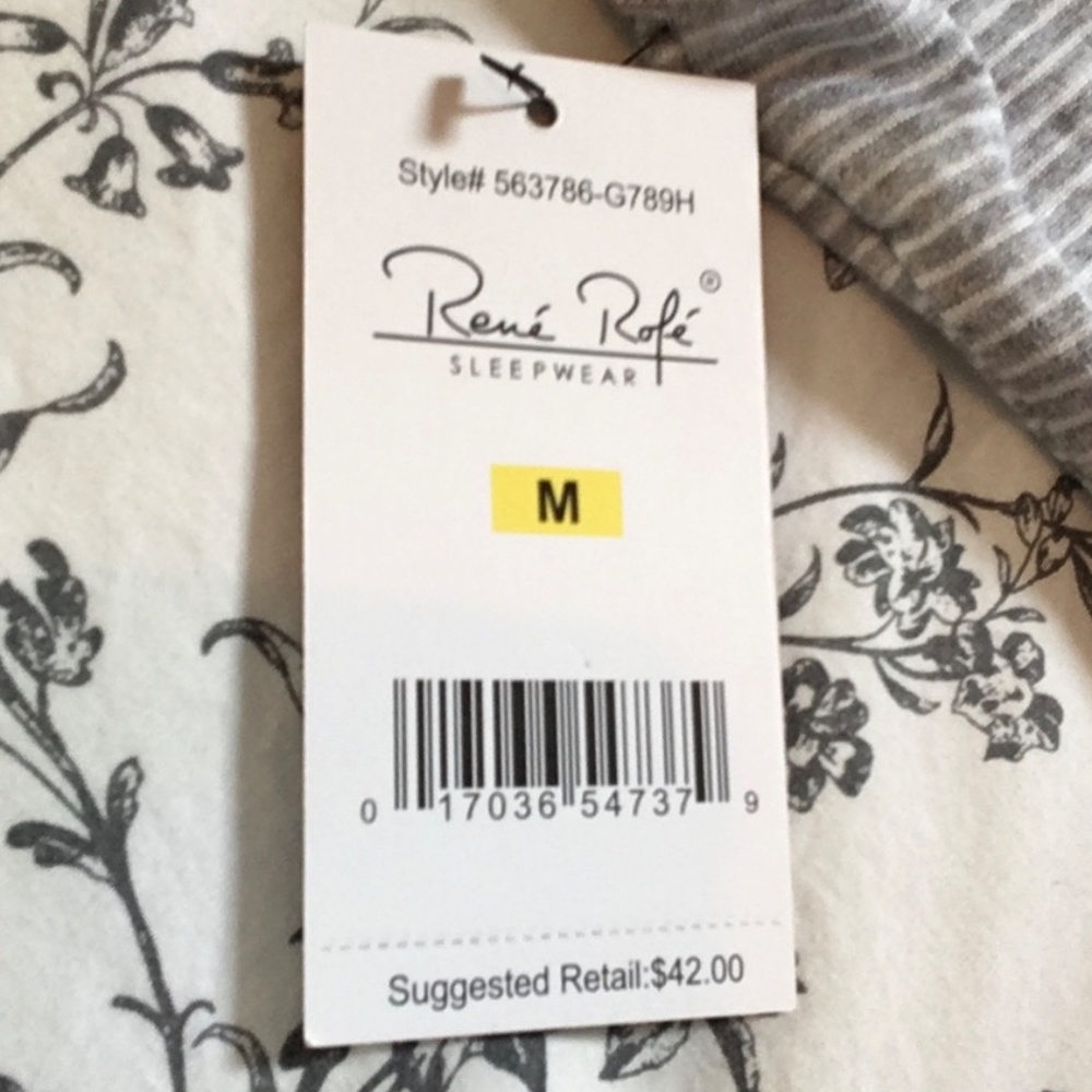NWT Rene Rofe Sleepwear Tank (grey/pink) - Picture 6 of 7